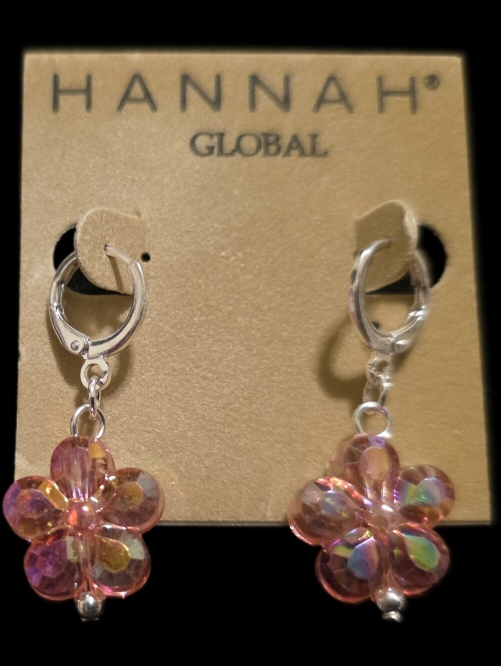 Pink Aurora Flower Drop Earrings
